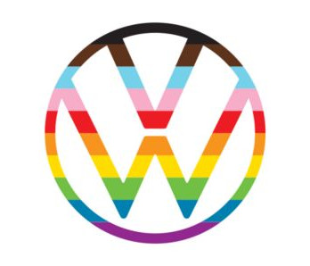 VW Logo in Regenbogenfarben